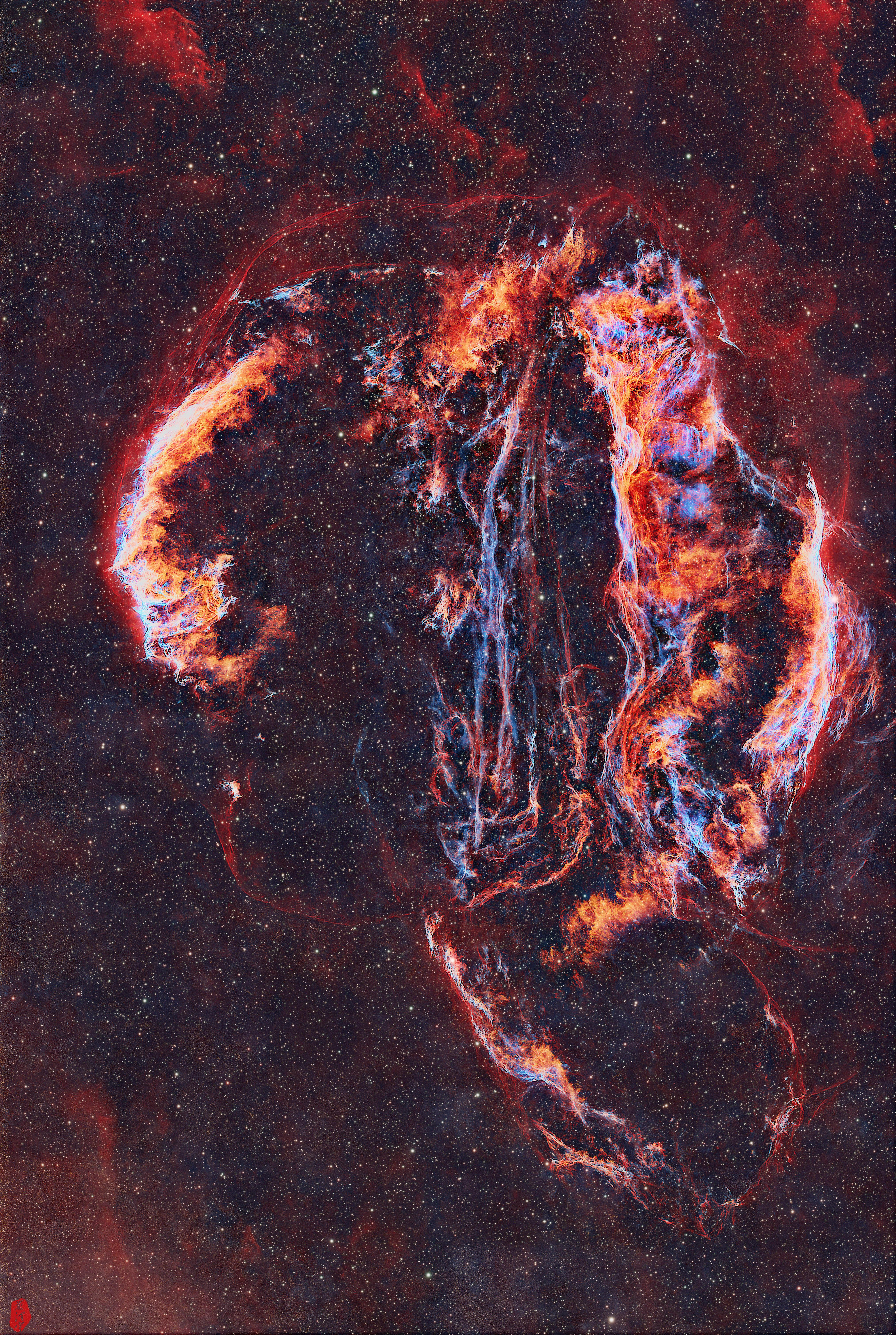 86400秒曝光拍到的面纱星云。相机：ZWO ASI2600MC Ai...