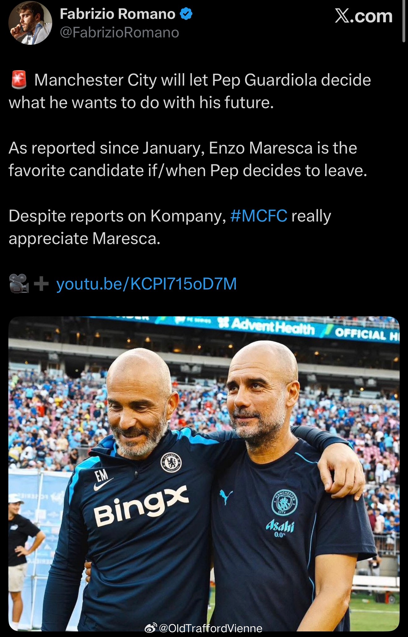 瓜迪奥拉今夏要离开曼城？ 