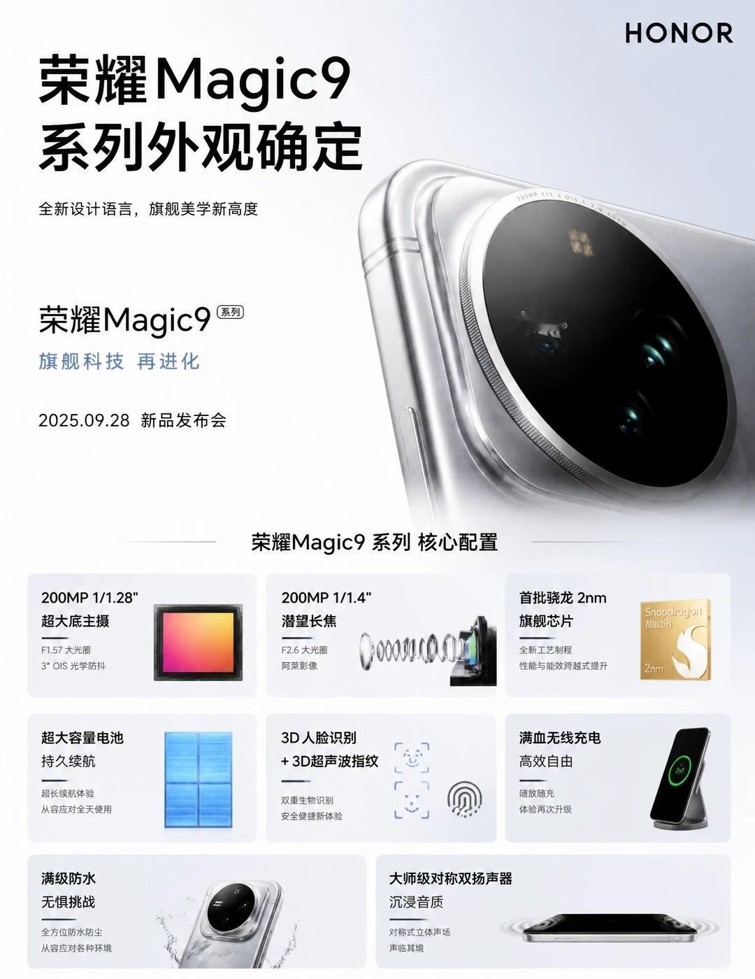 荣耀Magic9系列外观曝光，大家都猜错了
荣耀Magic9系列外观曝光，是全新
