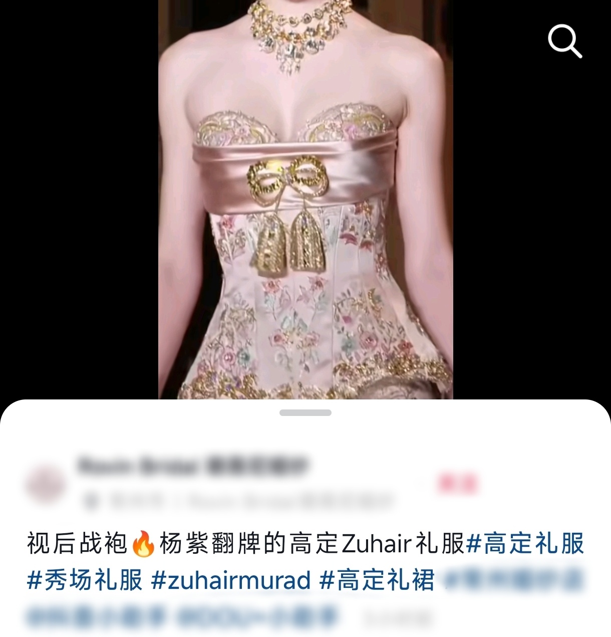 还是圈外人会用词视后战袍，杨紫翻牌的高定Zuhair🔥 