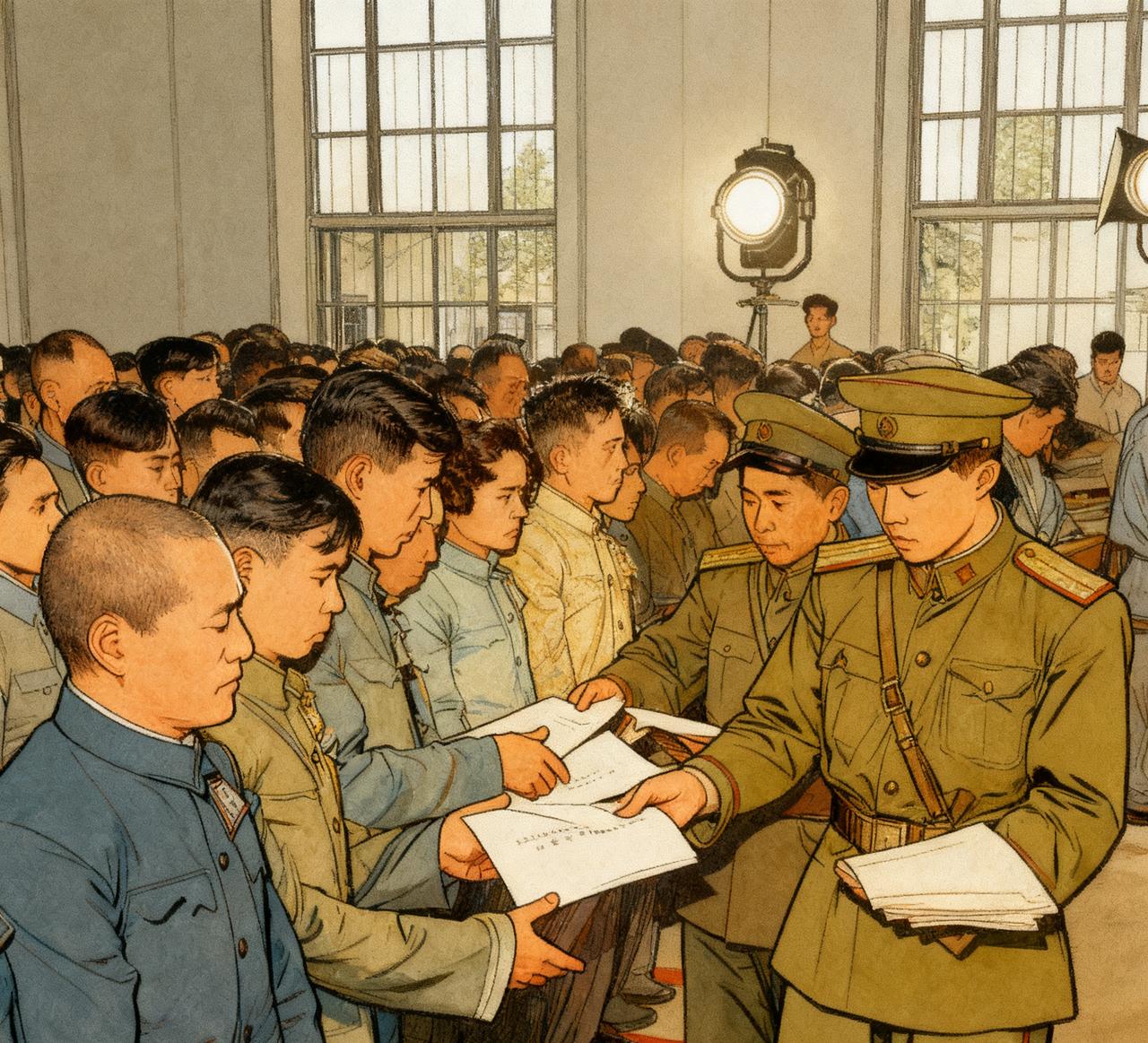 1950年7月18日，一辆从苏联驶过来的特殊列车押送着969名战争罪犯抵达绥芬河