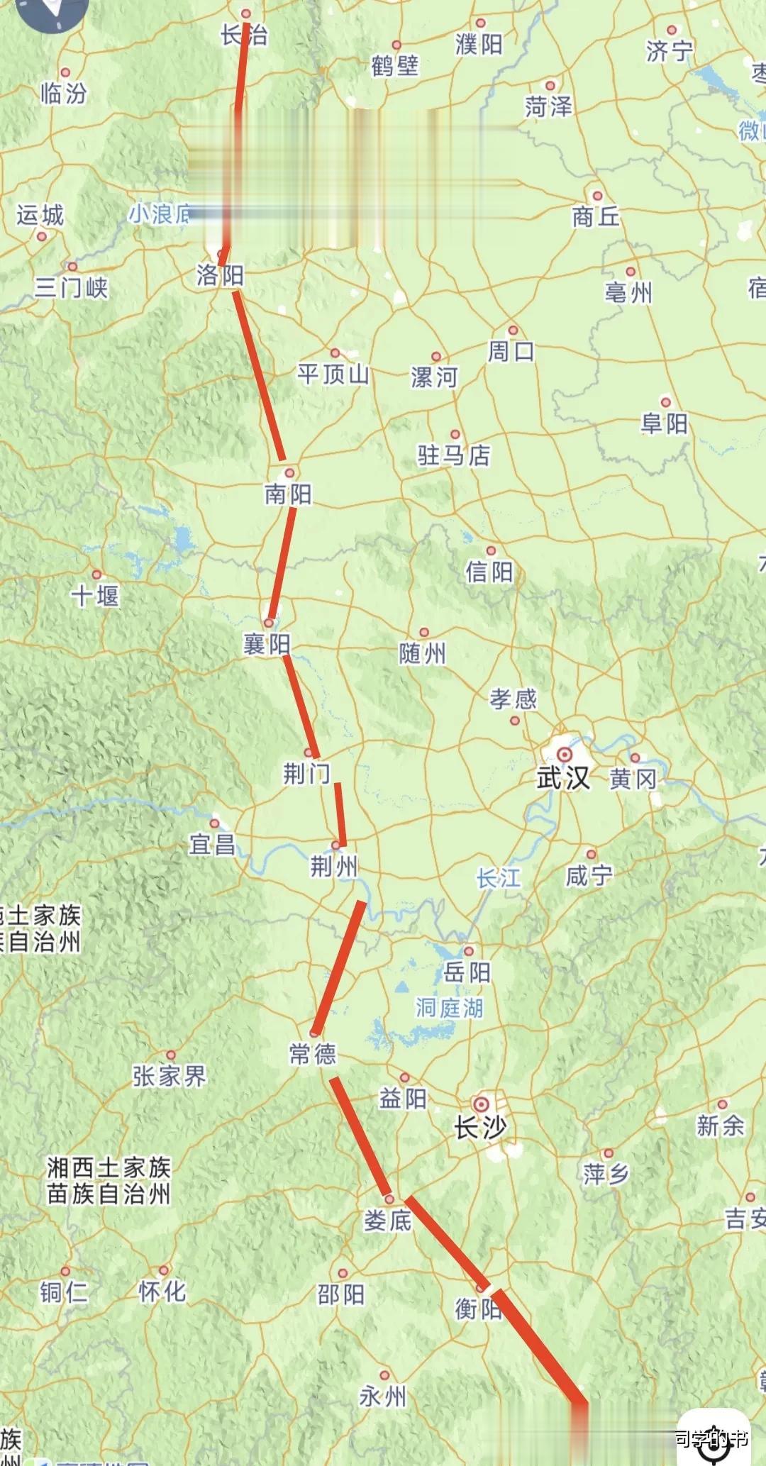 长治 晋城 洛阳 南阳 襄阳 荆门 荆州 常德 娄底 衡阳 郴州这条线上的城市自