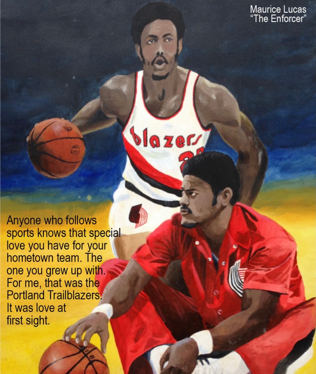 篮天下 开拓者忠实球迷dramberg所画的球员插画，永远的热爱！Images 