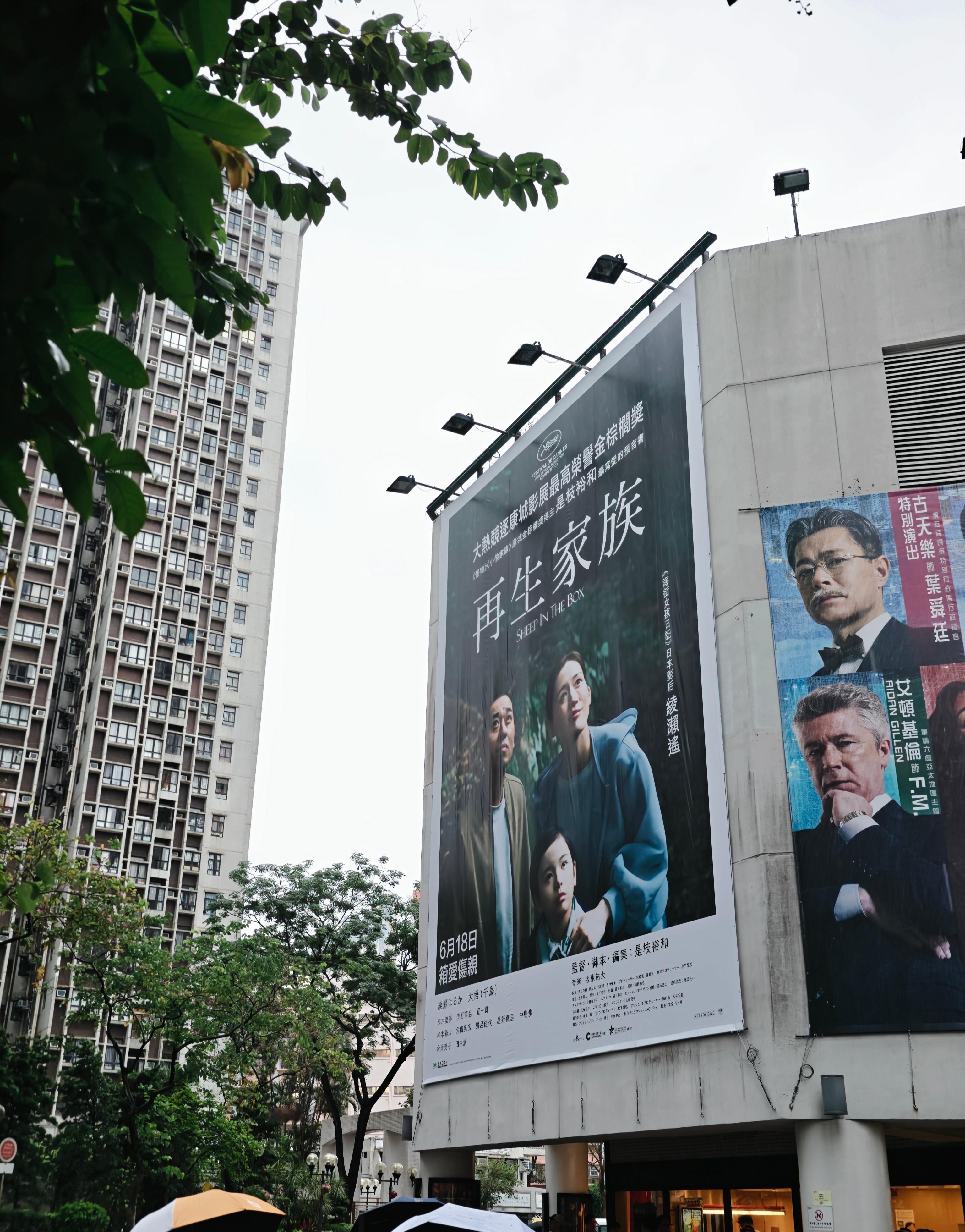 香港戏院的员工都开始佩戴古古上班了，太可爱了是枝裕和《盒子里的羊》BC大喷绘已上
