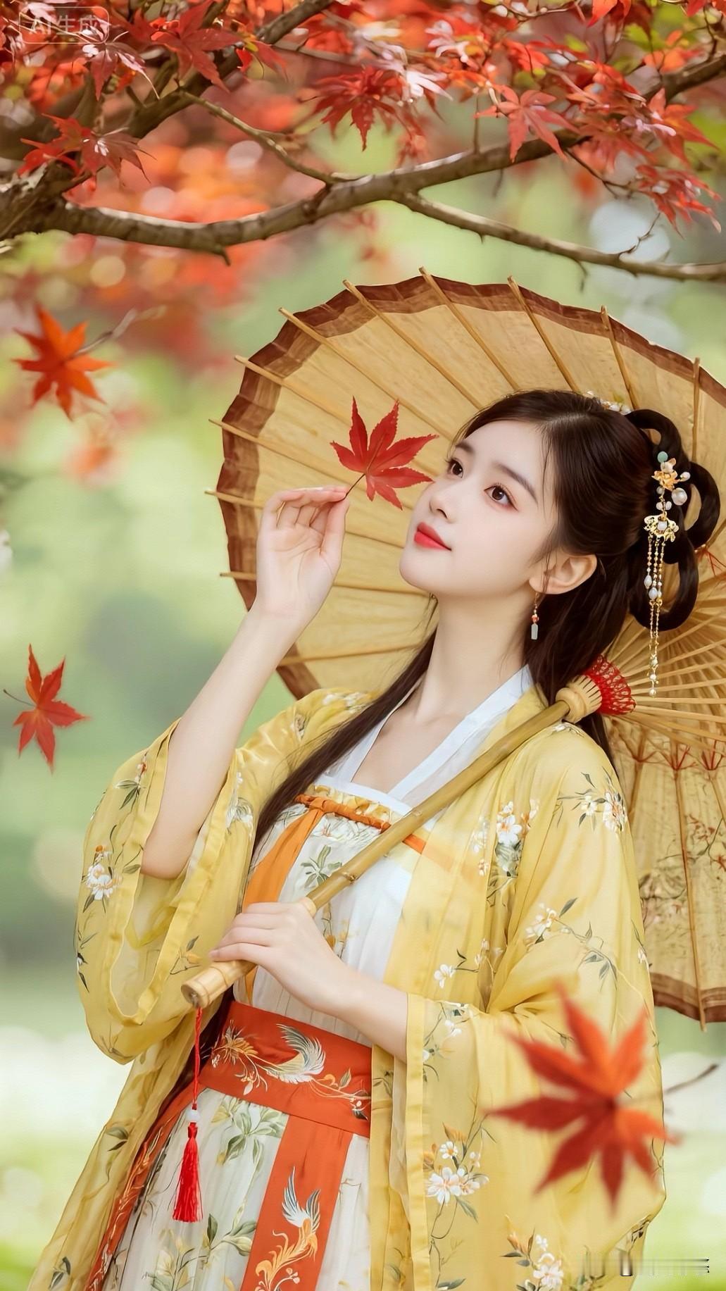 上联：秋霜有意羞红叶

下联：冬雪含情护苍松

（网图侵删）