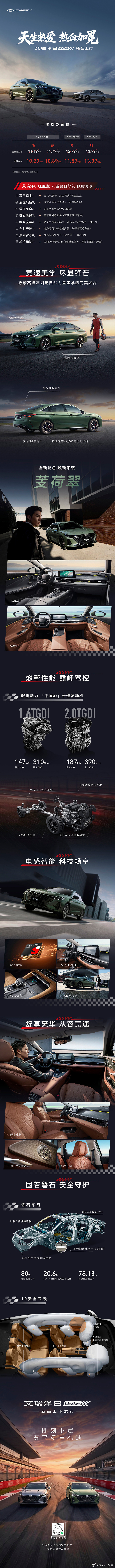 一图读懂艾瑞泽8征服版正式登场，限时抢购价10.29万起。购车额外解锁夏日八重专