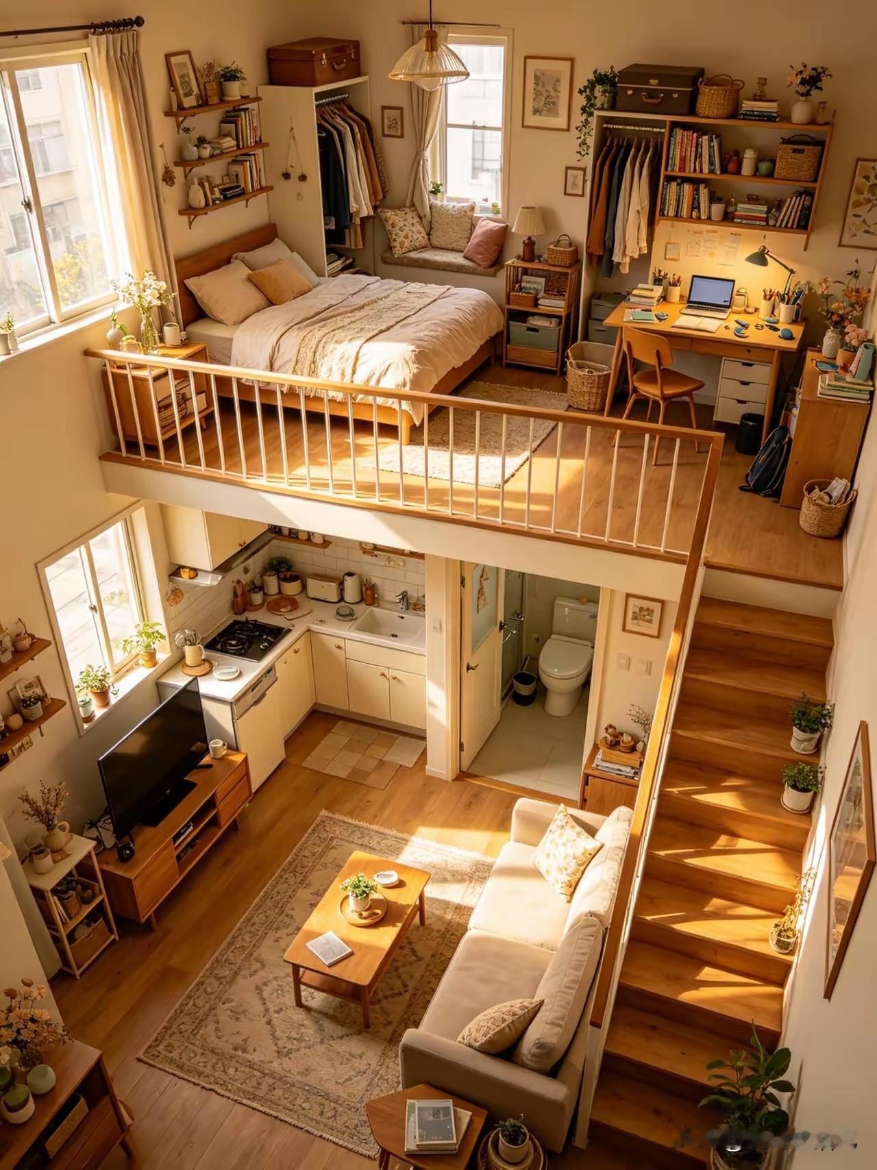 其实，两个人住这种小公寓还是非常舒服的，