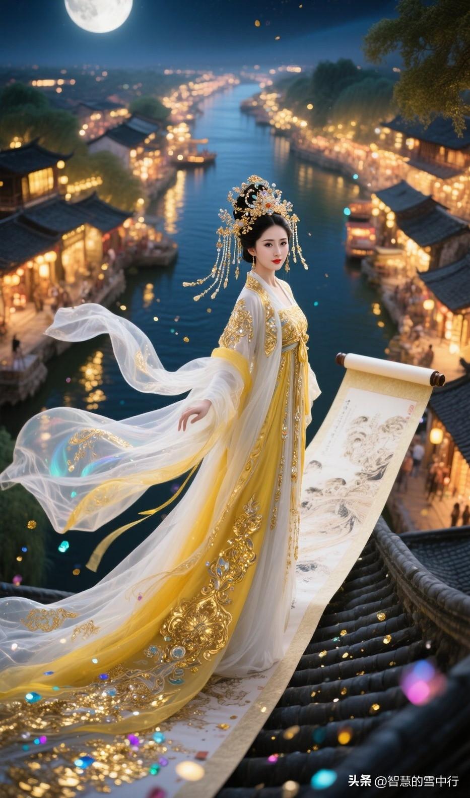 江南月落✨黄白汉服美到心巴上
 
谁懂啊！这套黄白配色汉服真的绝绝子💛
金绣纹