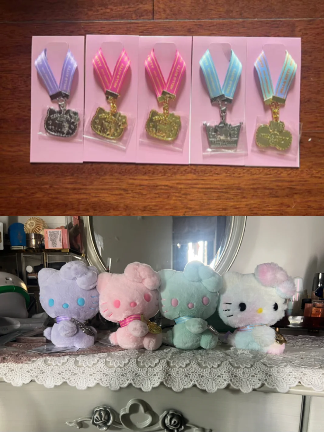 hellokitty50周年盲盒奖牌和马卡龙系列绝配