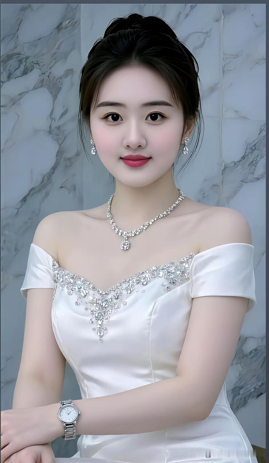 优雅新娘照，闪耀的珠宝和精致的婚纱，完美呈现！💍✨
