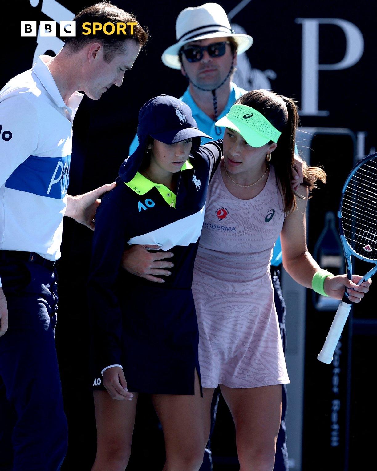 在澳大利亚网球公开赛资格赛首轮比赛中，泽内普·索内兹Zeynep Sonmez爆