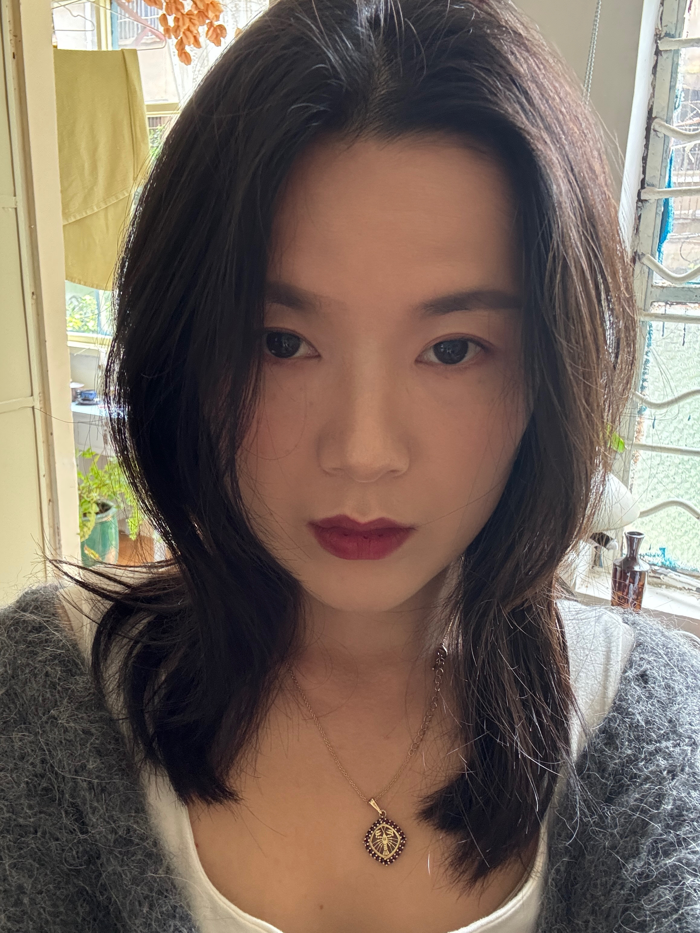 晚起后的化妆练习。 