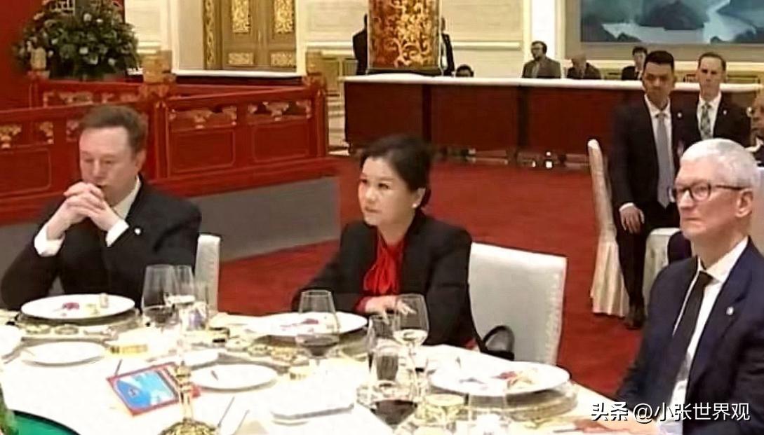 很多人好奇坐在马斯克和库克中间的女人是谁？她叫周群飞，1970年出生于湖南湘乡，