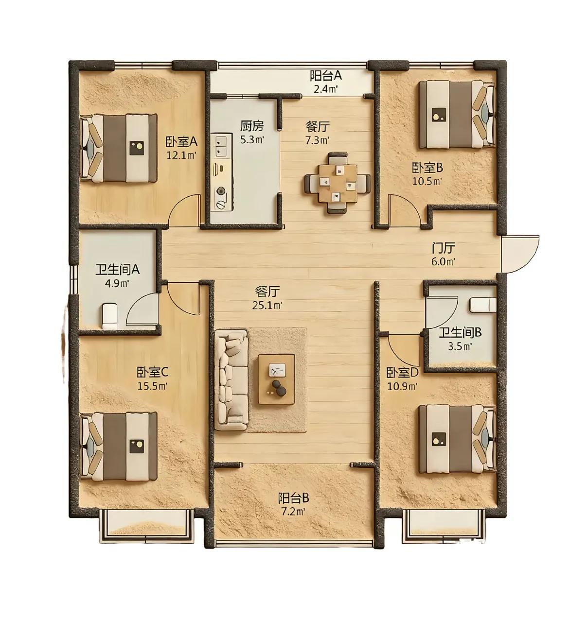 我敢打赌！这是最好的户型，不接受反驳！