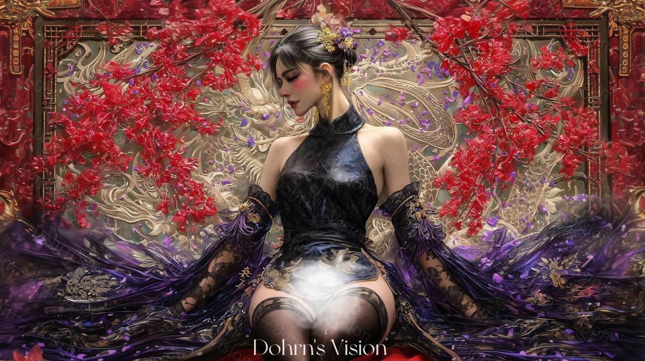 国色天香·钟紫琉璃。wallpaper壁纸中式