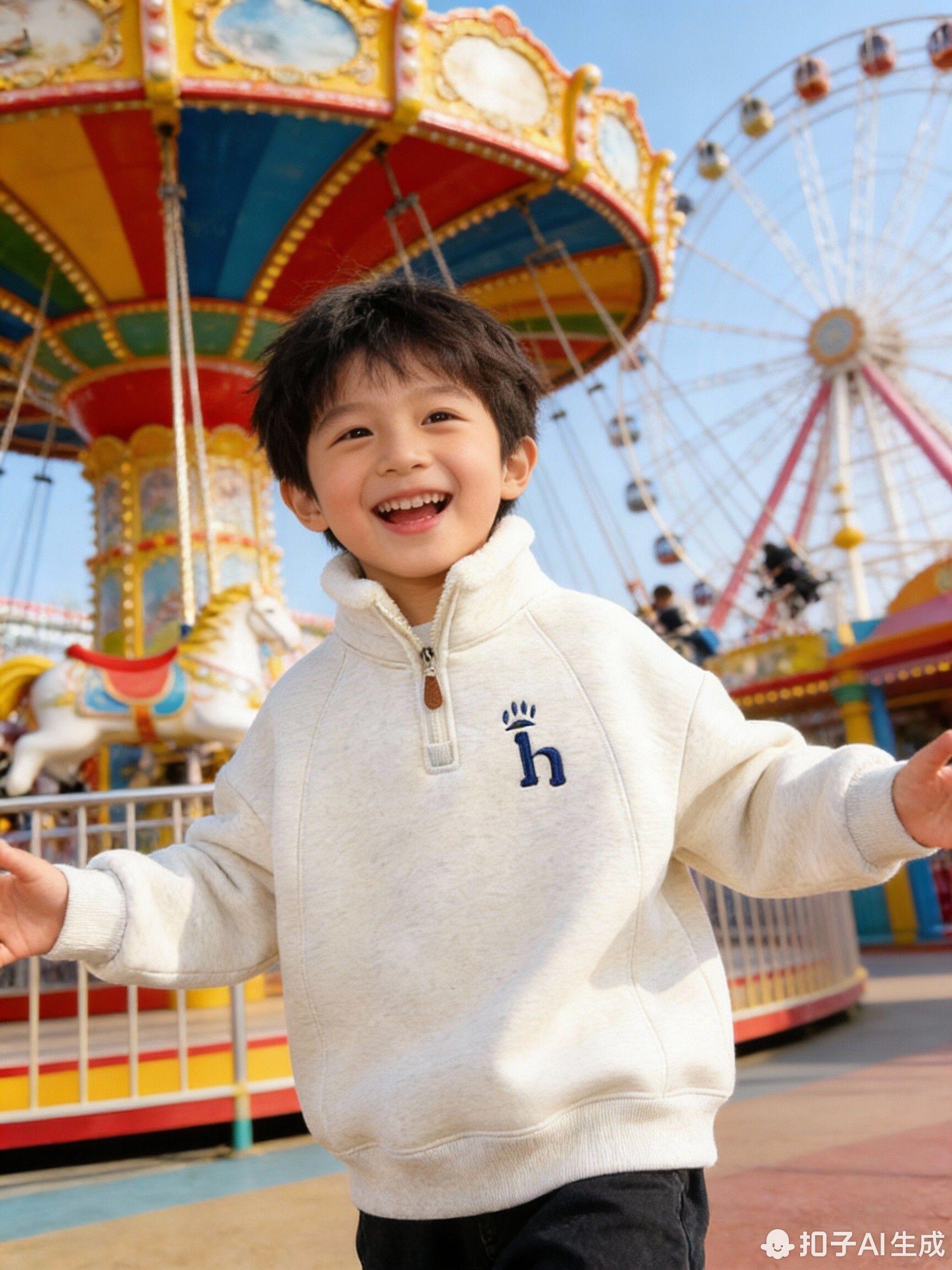 我儿子最怕冬天，给他安排了这款半高领加绒厚款卫衣，上身板正有型，暖和利落又好看～