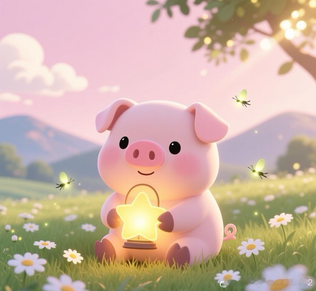 可爱(－ｏ⌒)的小猪猪🐷，喜欢吗？反正我觉得挺可爱的🥰，看到这么可爱的图我的