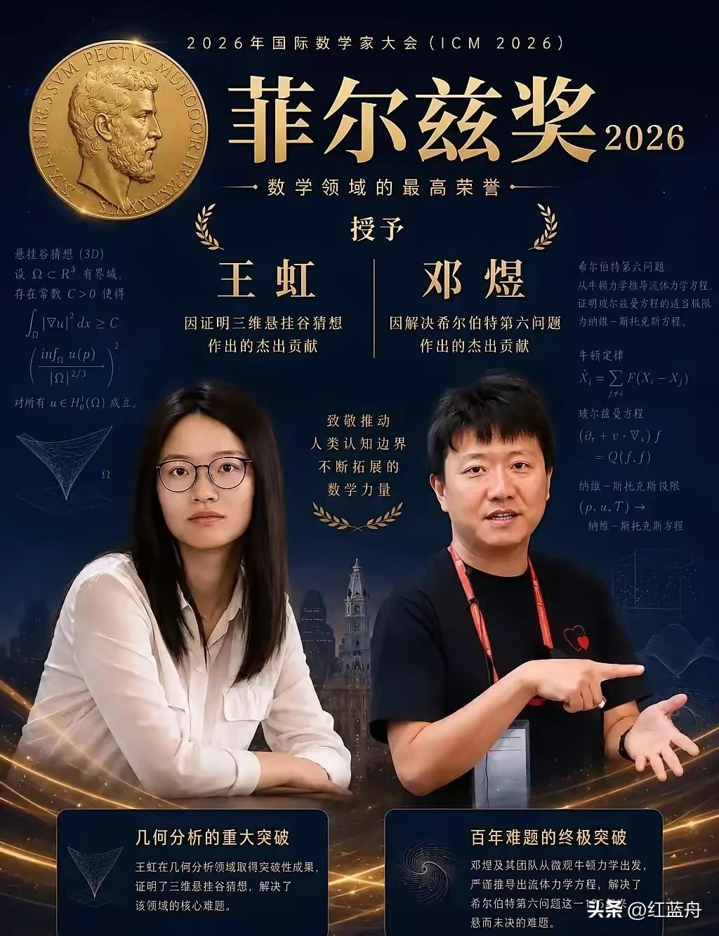 王虹这几天刷屏，由此也引发一些思考

       菲尔兹数学奖，让35岁的王虹
