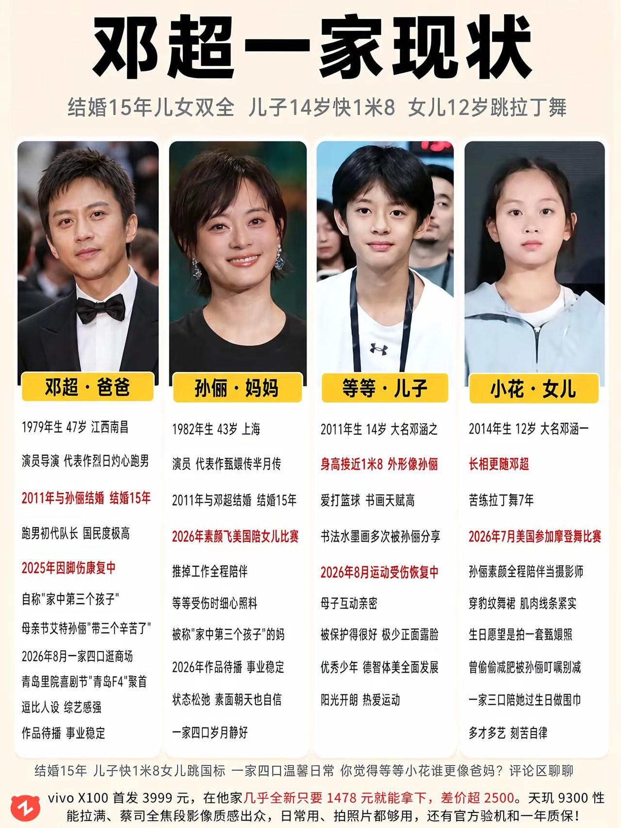 邓超一家儿女双全，这是多少人羡慕的家庭！邓超 孙俪 等等 明星家庭