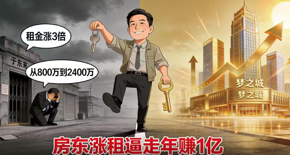 房东涨租逼停年赚1亿老店，于东来转身掏出65亿：自己盖楼当“包租公”
因为房东坐