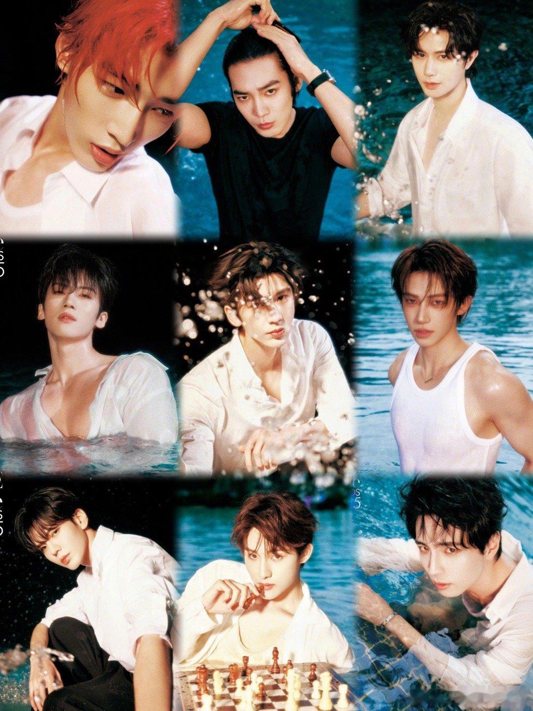 今晚被很多人错过的一组ELLE男艺人泳池大片！ 男艺人在泳池也卷起来卷起来[哇]