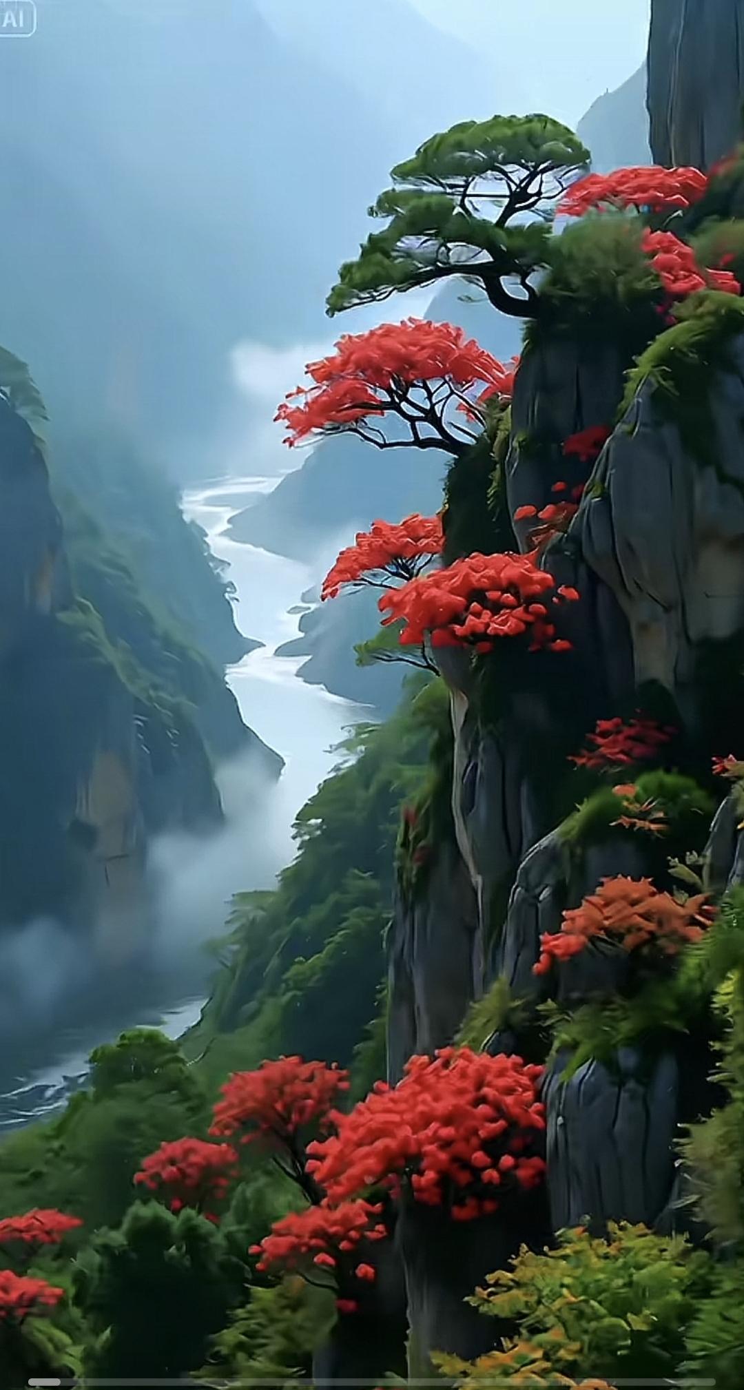 人间仙境，山清水秀，青山绿水，江山如画风景 人间仙境美如画