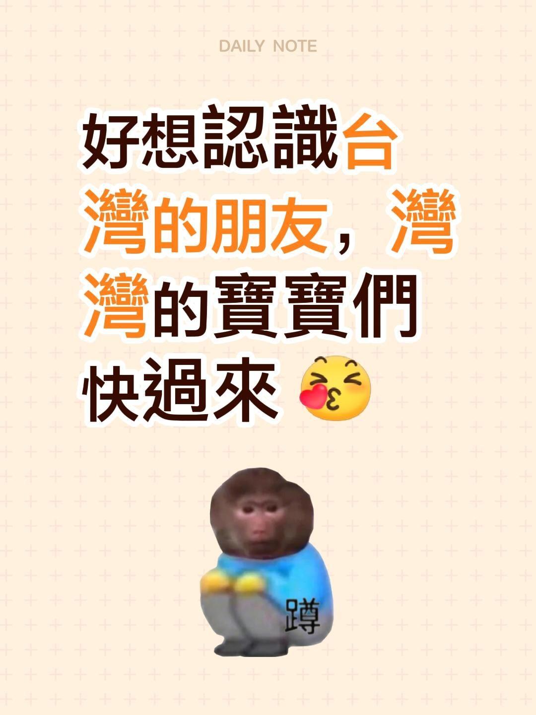 好想認識台灣的朋友，灣灣的寶寶們快過來