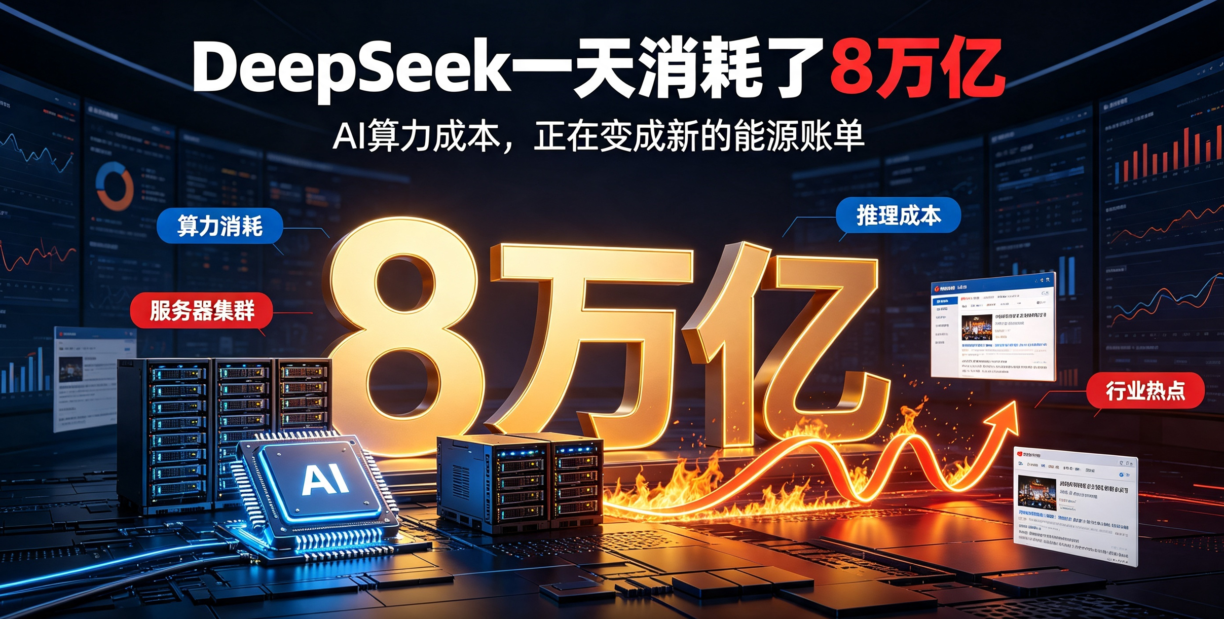 DeepSeek一天消耗了8万亿 我第一反应是：这得烧多少钱啊？结果仔细一看，这