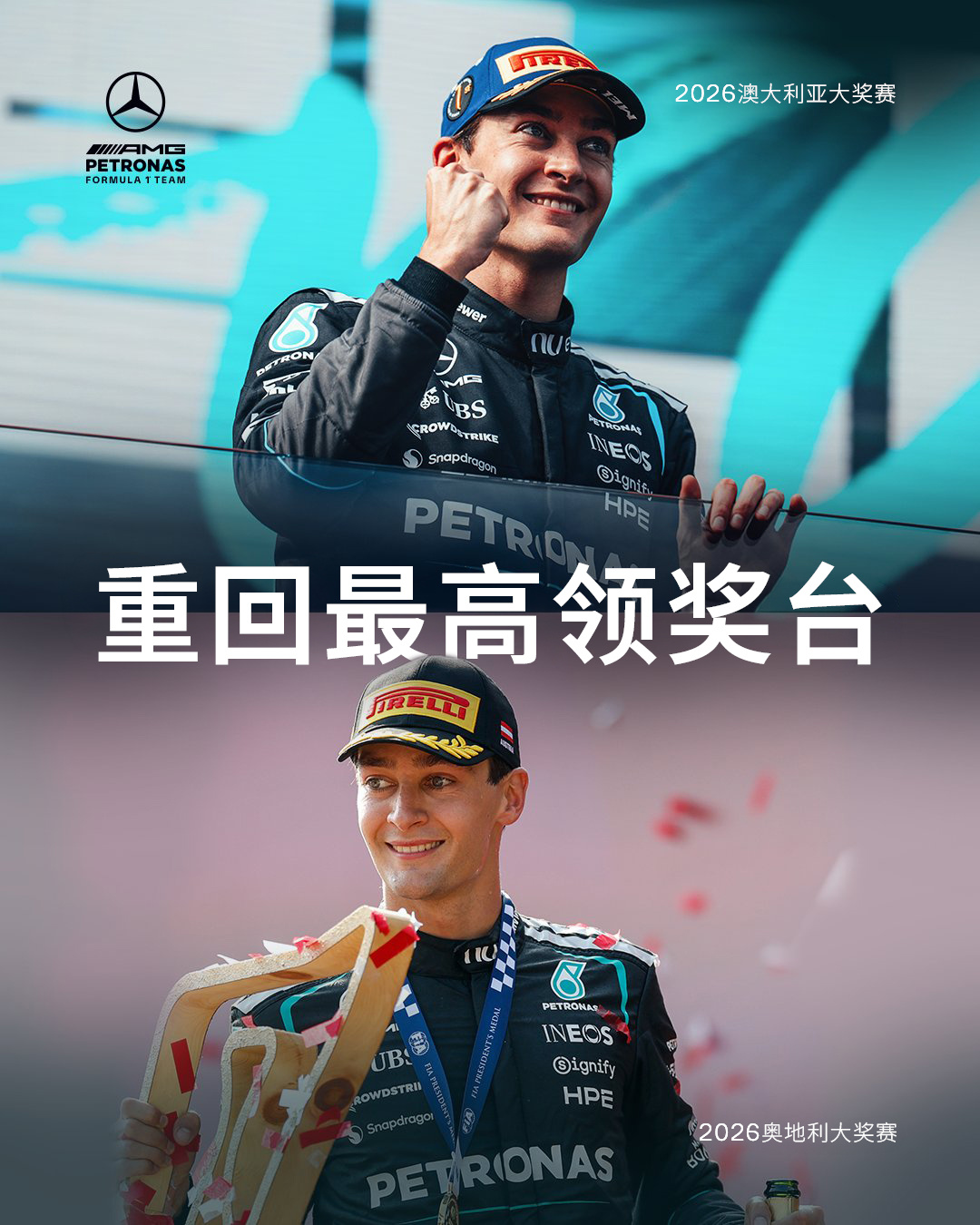再次站上最高领奖台🏆让我们保持这股势头，继续向前🙌 