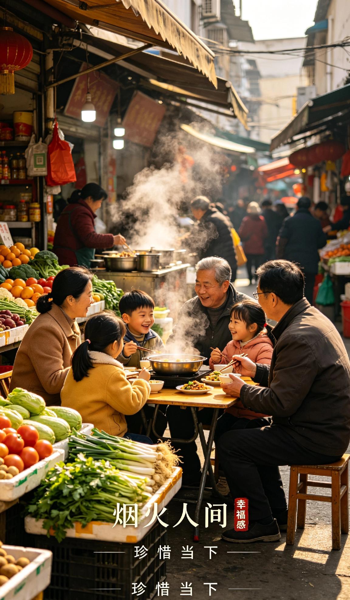 人间烟火气，最抚凡人心。市井长巷，聚拢来是烟火，摊开来是生活。菜市场的新鲜蔬果，