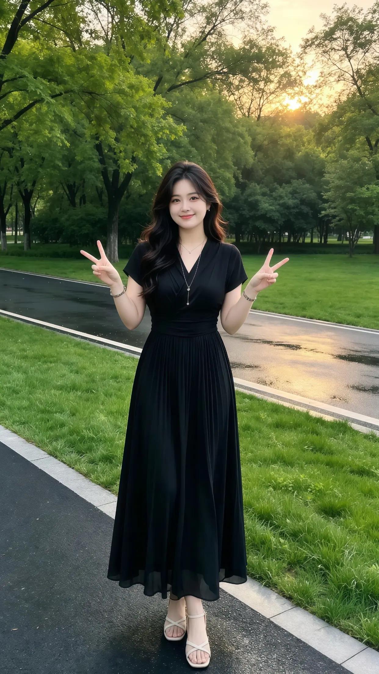 长裙大摆裙 女生梨形身材怎么搭配 黑色长裙穿搭灵感 165cm梨形身材穿搭 女性