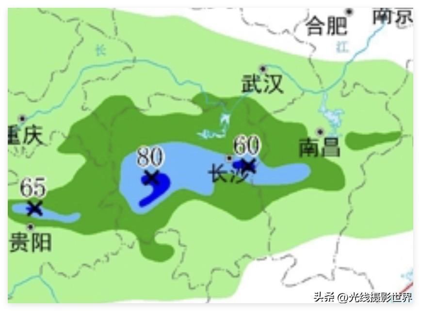 今晚，湖南省长沙市有大雨，长沙及周边，最高降雨量高达60mm，而且，今晚，长沙最