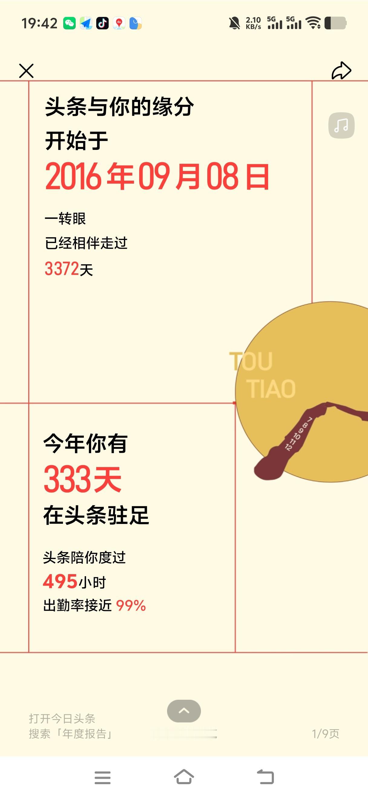 我是2016开始玩的头条，一眨眼第十个年头了，中间有两三年处于断更的状态，从去年