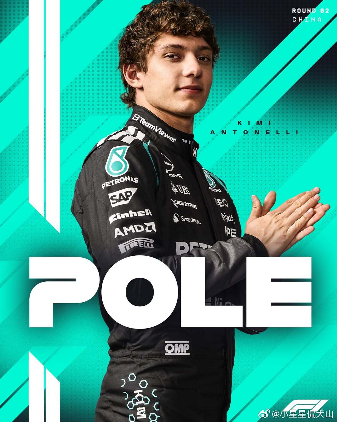 安东内利夺F1生涯首个杆位安东内利夺得F1中国大奖赛排位赛杆位！安东内利刷新了F