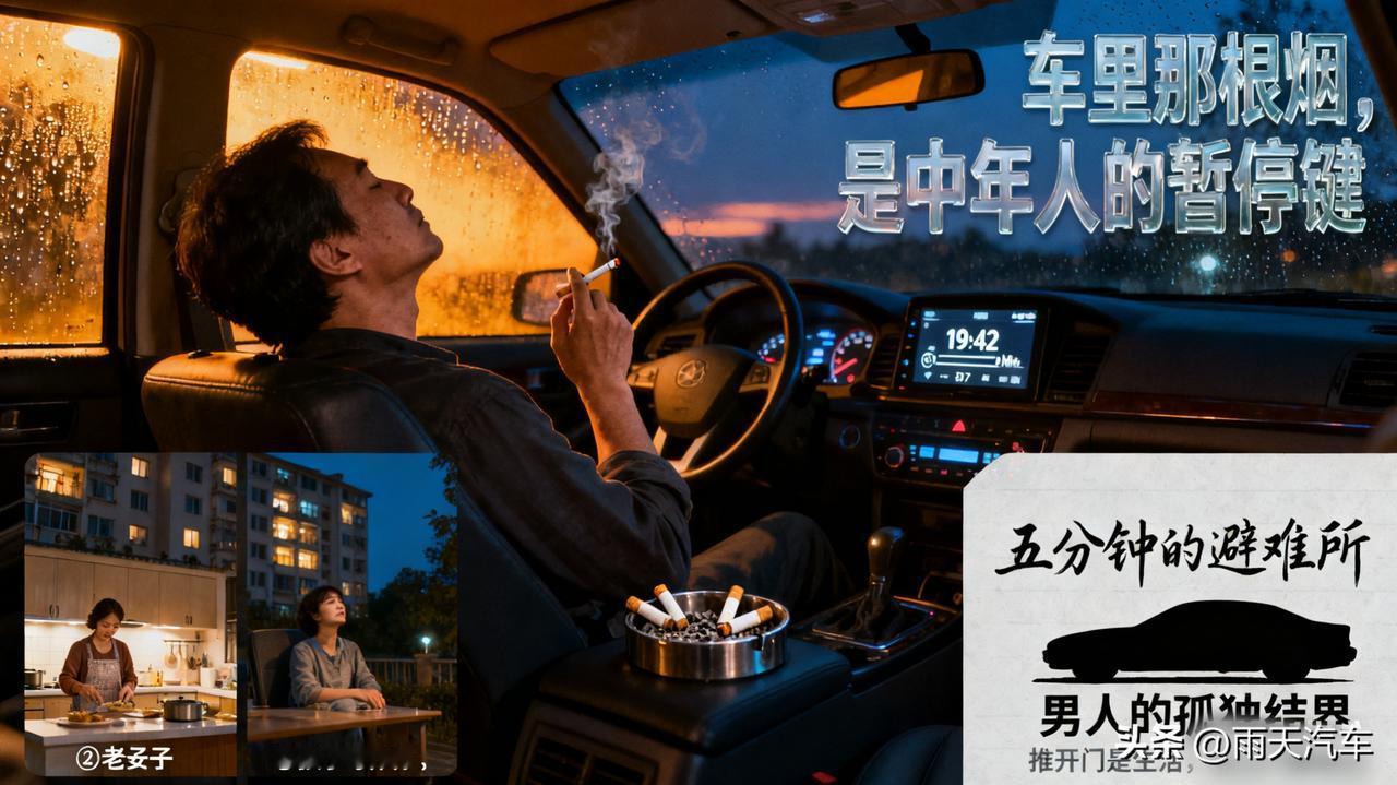 车里那根五分钟的烟，是中年男人的避难所

下班到家，总喜欢在车里坐一会儿。听听收