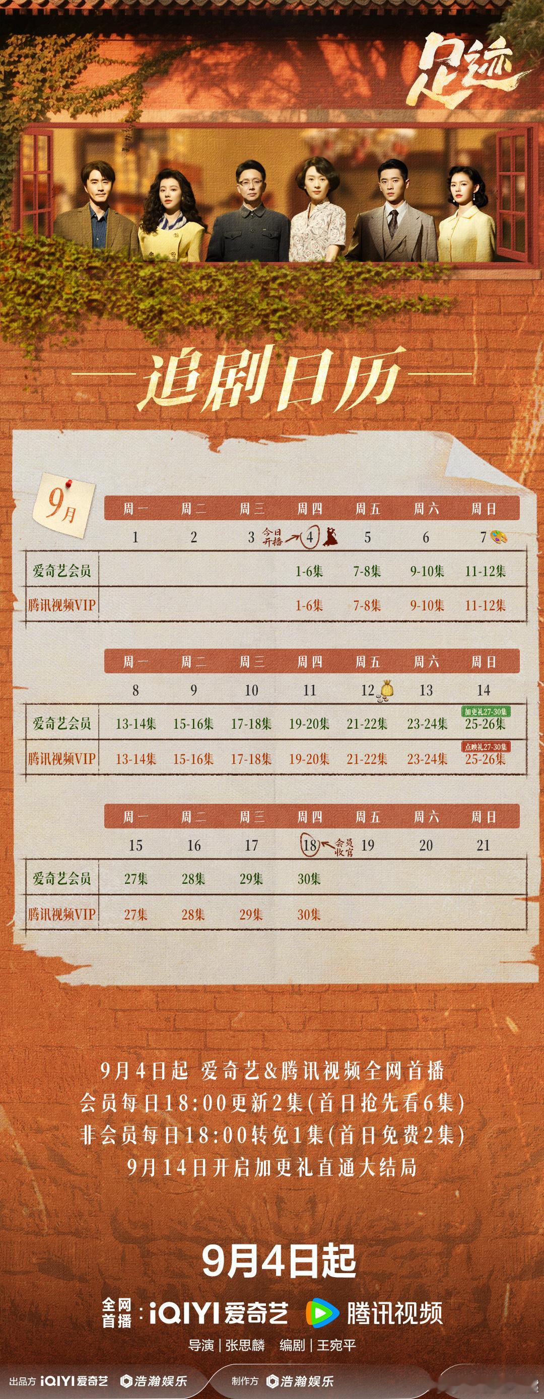 电视剧足迹今日开播童谣 丞磊《足迹》追剧日历来啦！来压网播数据！预测首日网播广告