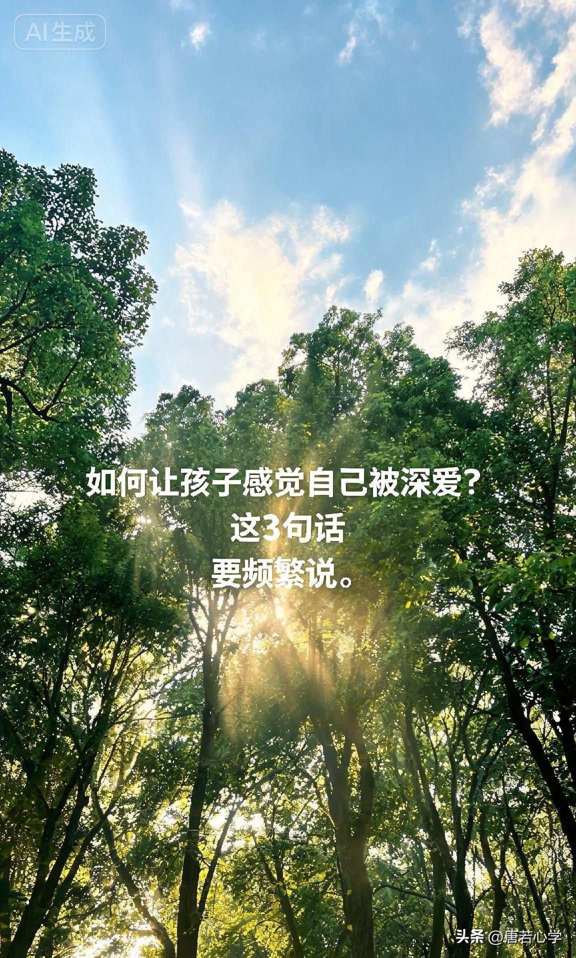 如何让孩子感觉自己被深爱？这3句话要频繁说。

心理学家说，一个孩子是否感觉自己