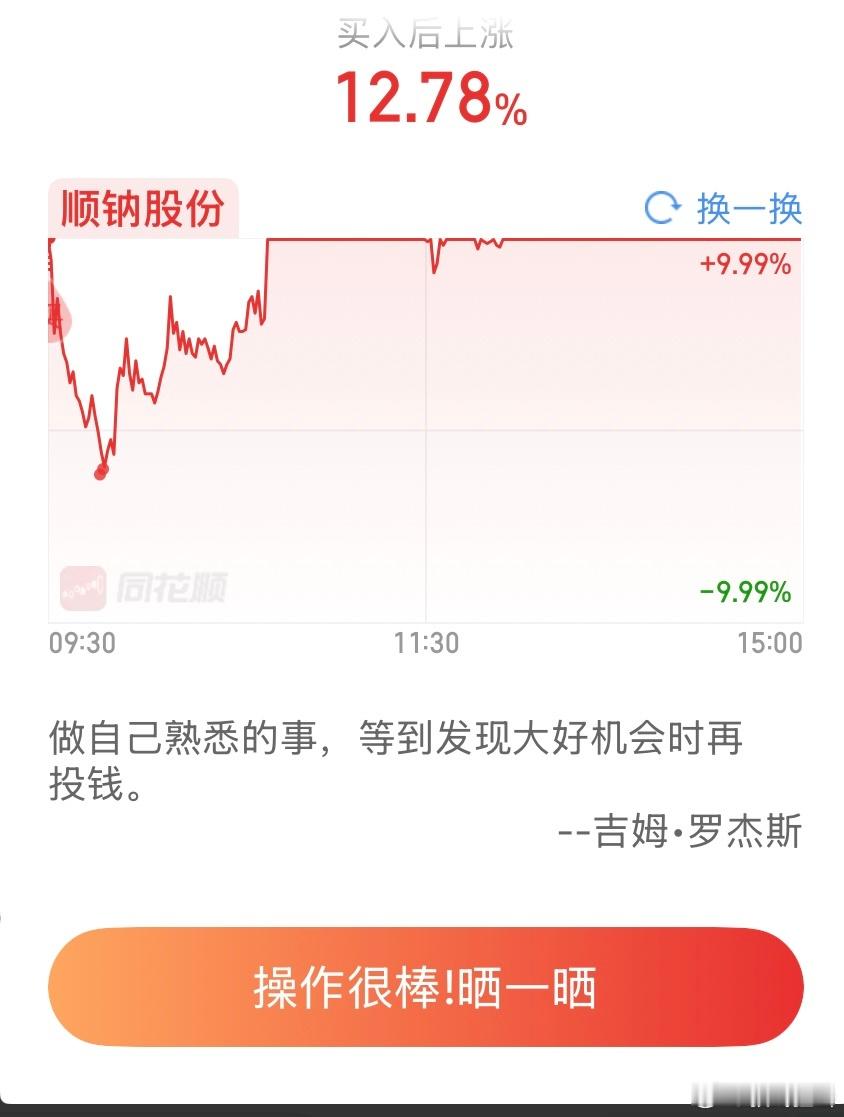 人还是要有信仰的短线牛股 $顺钠股份 sz000533$ a股