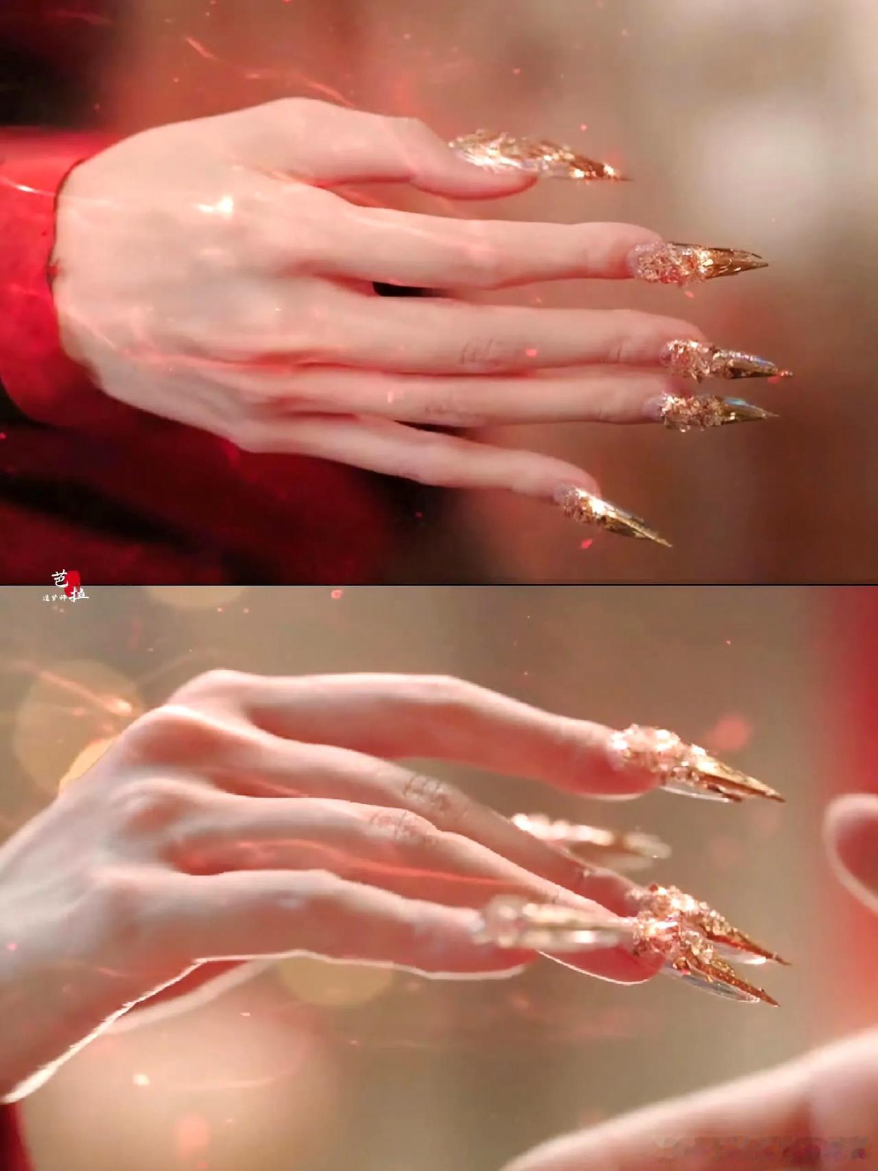 当我以为内娱的妆造已经玩不出什么花儿时.，这个美甲会不会成为爆款 