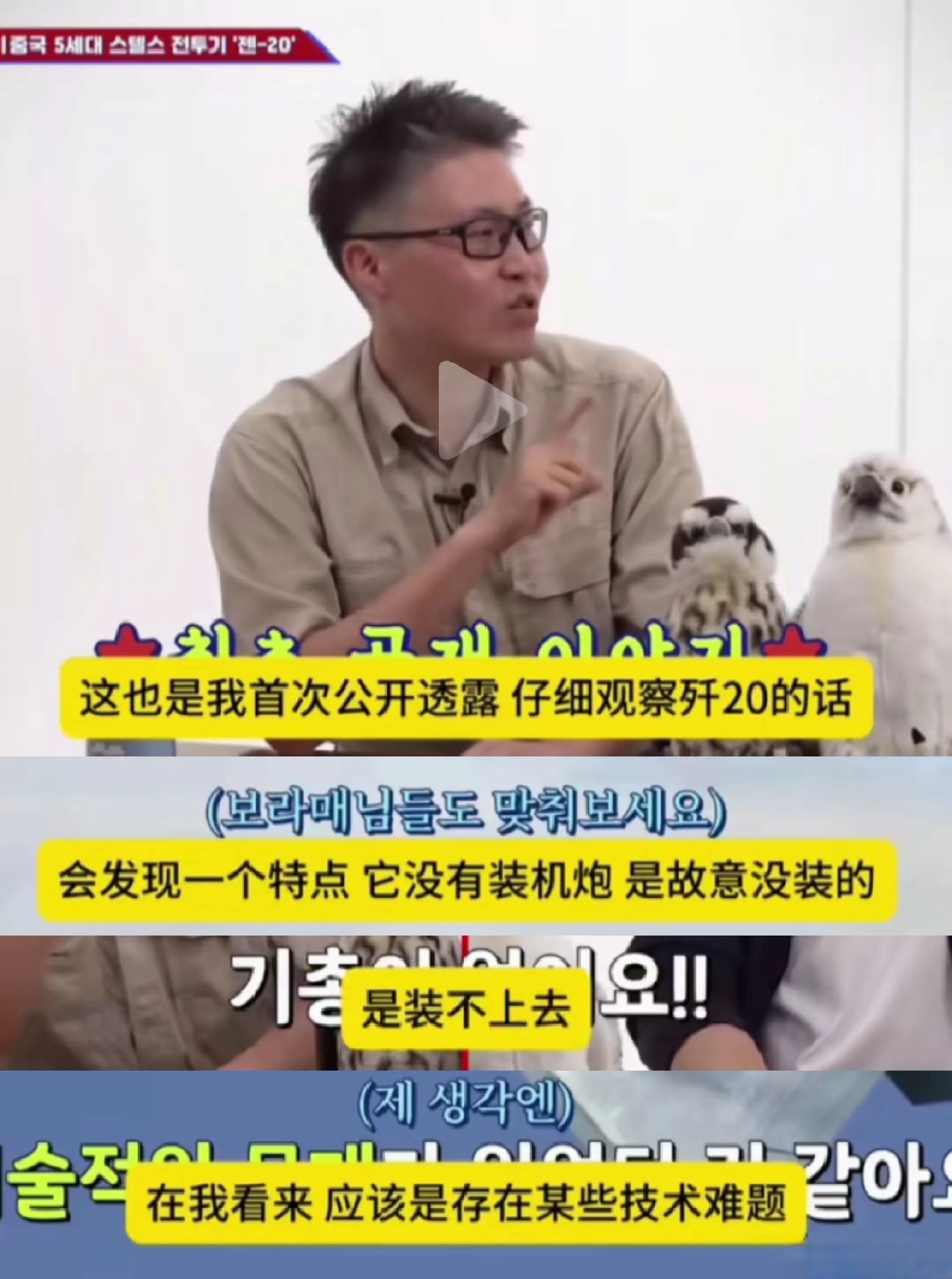 韩国棒子认为:  中国歼-20没有装机炮是因为遇到了技术难题……而且中国还窃取了
