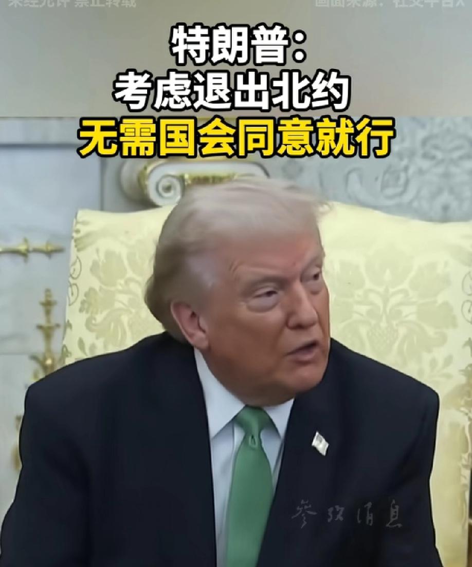 特朗普考虑退出北约？
这老头儿是不是被盟友刺激的顺糊涂话了？
没了北约组织这个你