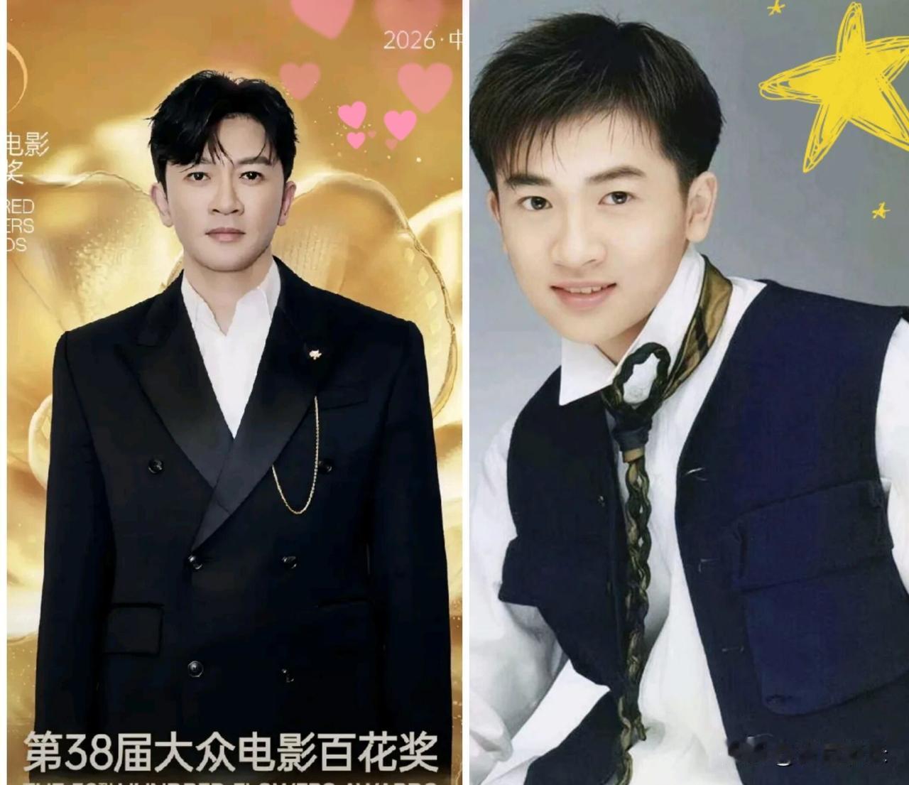 这次百花奖同框，
黄晓明和苏有朋站在一起，
让人感慨：这两位“童年男神”的转型之