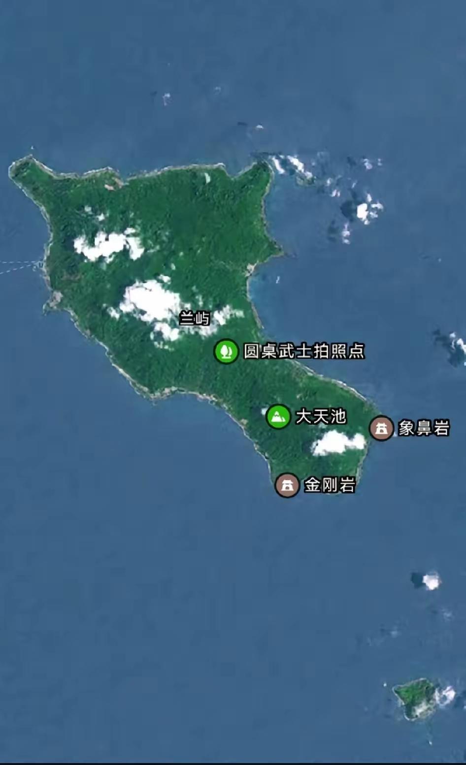 我国台湾岛东边太平洋上有一个大岛——兰屿，面积约45平方公里，有钓鱼岛的十几倍大