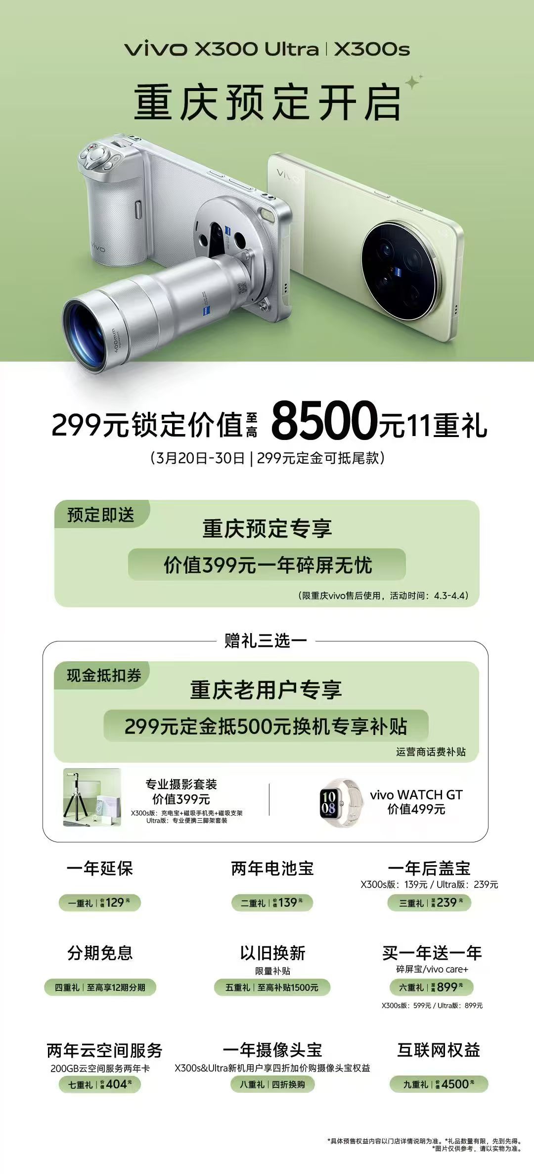 硬粉问我，X300Ultra的预约权益包怎么选，有9.9的和299的，我建议他闭