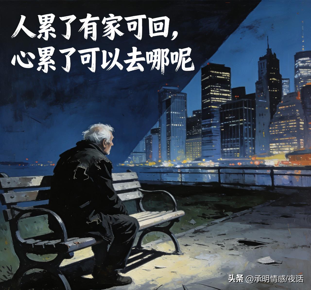 人累了有家回，可心累了，这魂儿往哪儿搁？家人们，是不是总有那么一刻，看着万家灯火