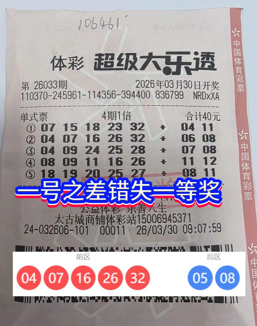 差1个号憾失629万！山东彩友多期票命中二等奖，收获10万大奖。

山东滨州一位