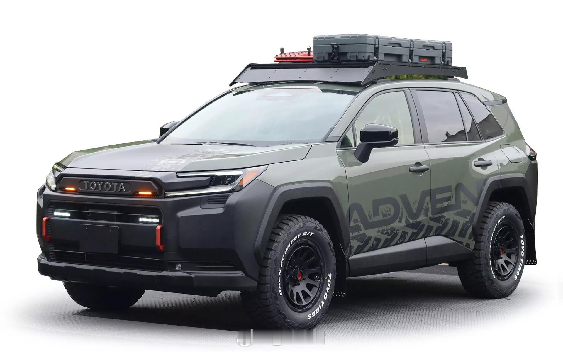 全新一代丰田RAV4越野套件  全新一代丰田RAV4，用上了越野装备和绿色涂装，