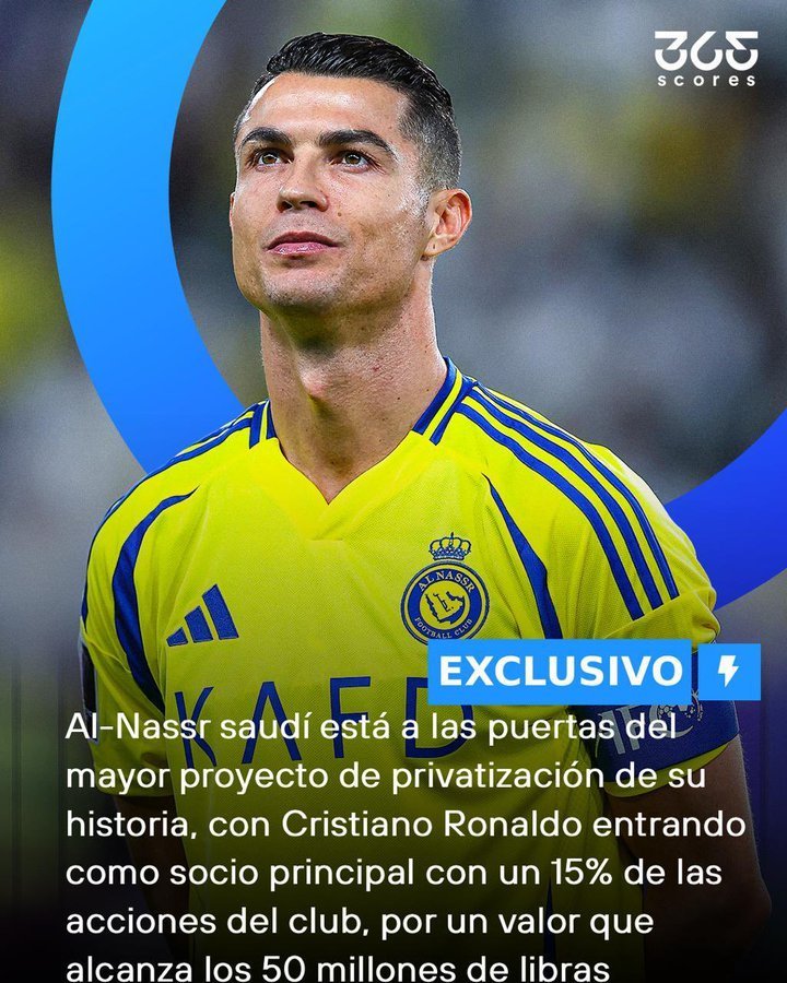 C罗 据 365Scores克里斯蒂亚诺·罗纳尔多将从下赛季开始成为利雅得胜利的