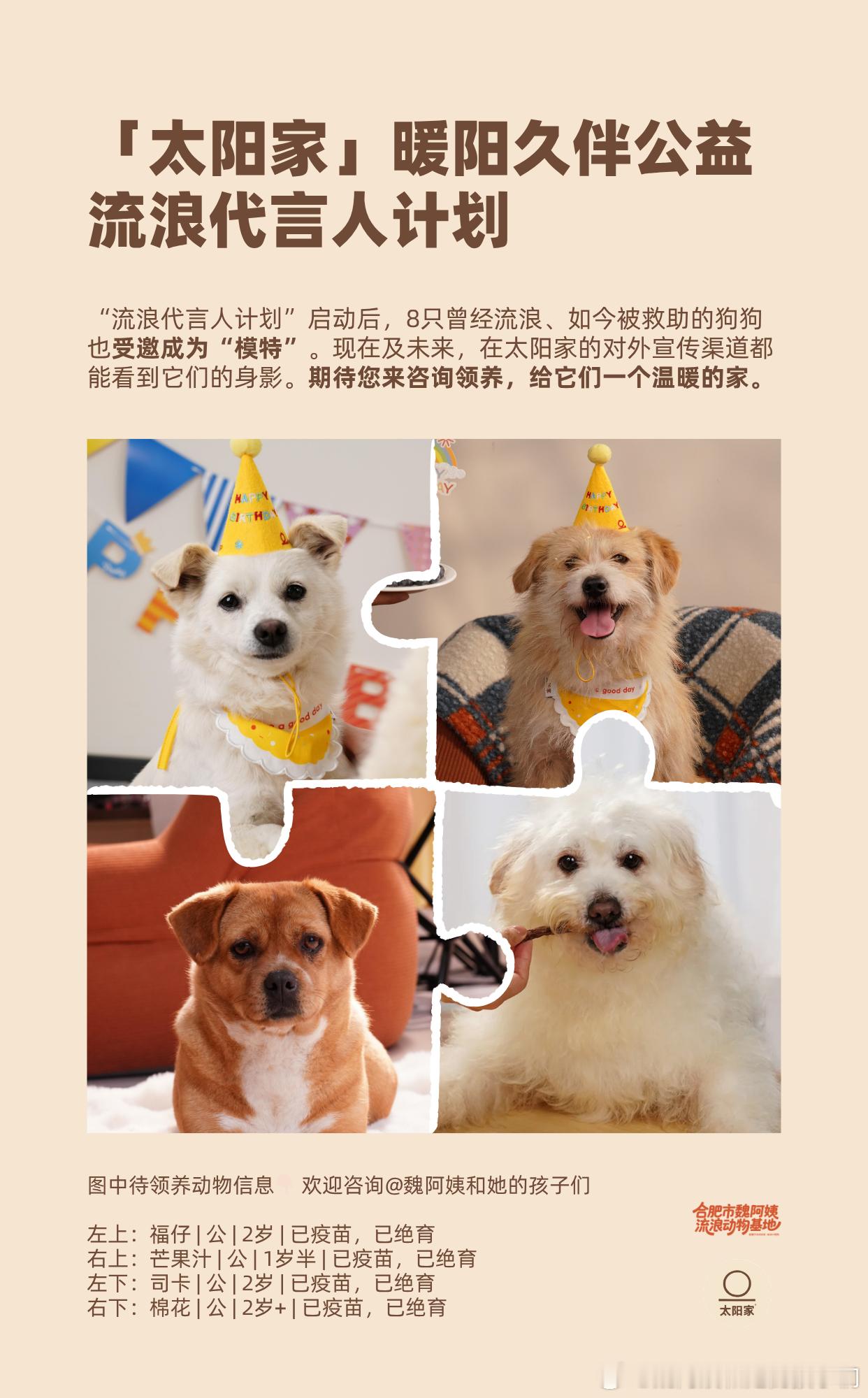 感谢爱心企业 对于基地的支持❤️ 2026年1-5月，太阳家共计为合肥市魏阿姨流
