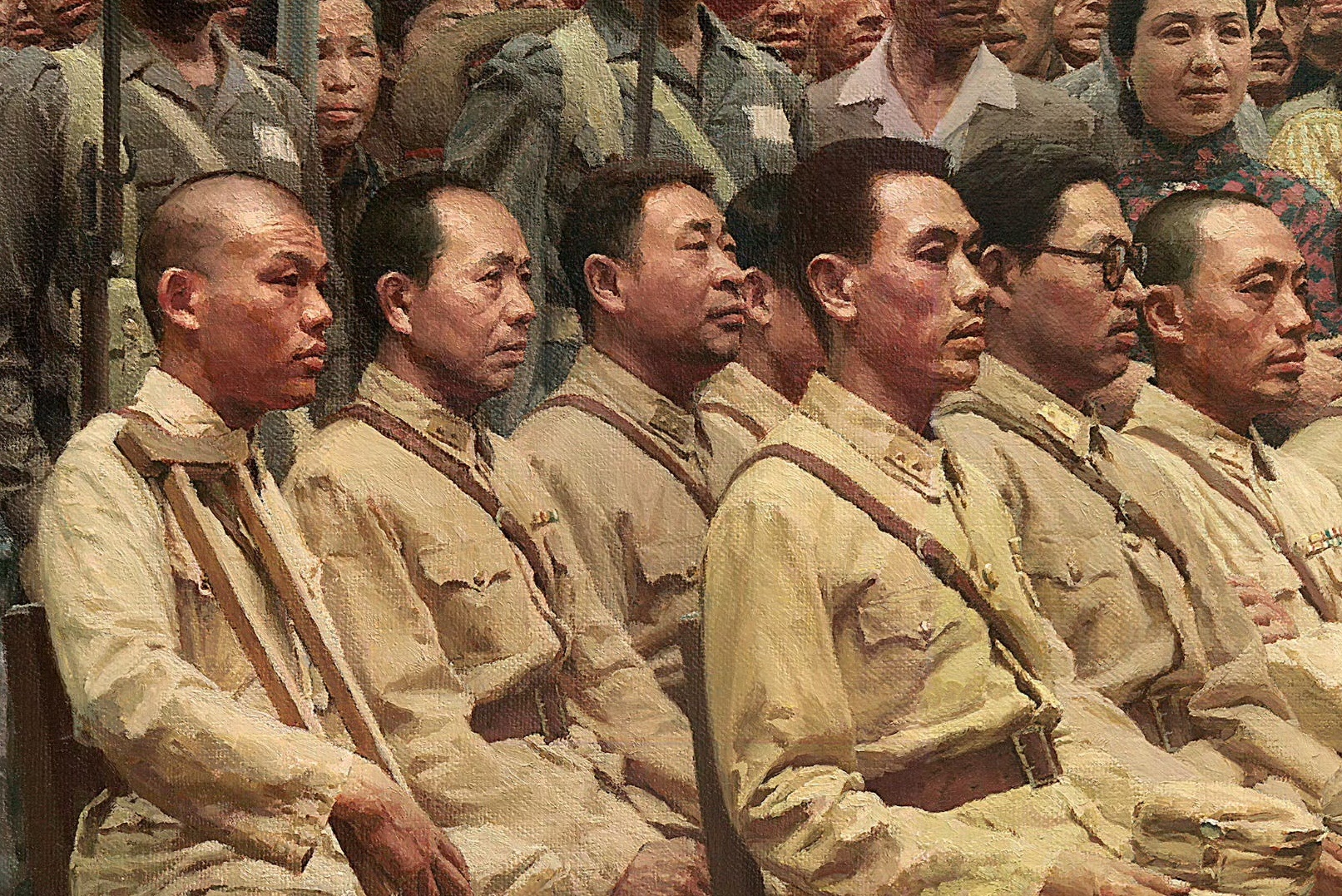 815日本投降日油画《公元一千九百四十五年九月九日九时·日军南京签降》/ 陈坚 